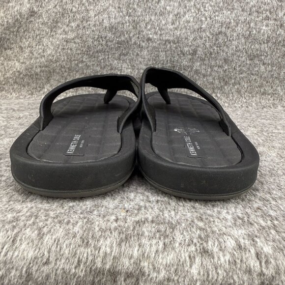 ✅Kenneth Cole New York Mens 13M Black Textured Flip Flops Thong Sandals Beach - Picture 8 of 11